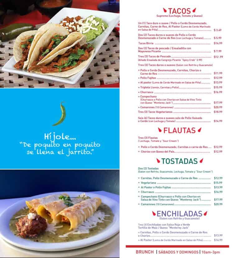 Menú Hijole Puerto Rico