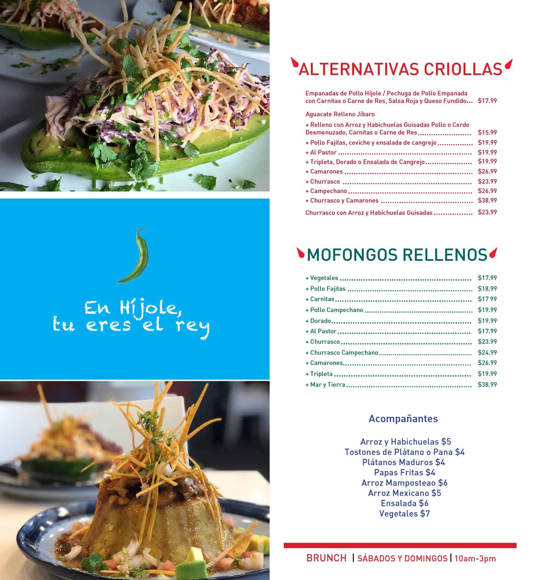 Menú Hijole Puerto Rico